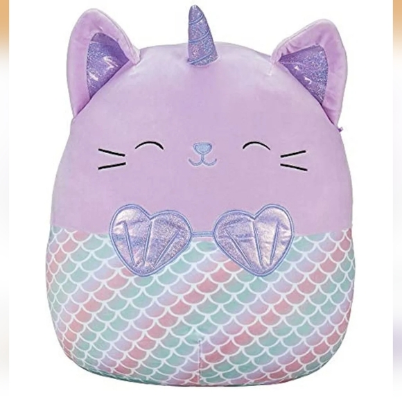 SQUISHMALLOWS 16" Anya The Caticorn Mermaid Plush Toy, Large Size, Pink/Purple - Picture 1 of 7